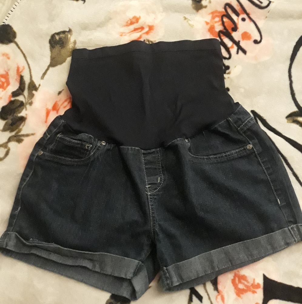 BellavIda Maternity Shorts Dark Denim XL